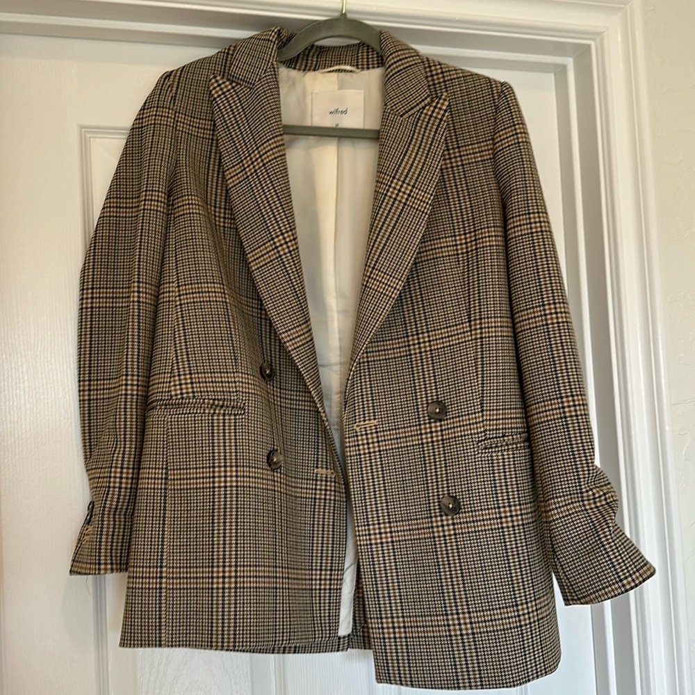 Wilfred Plaid Blazer - Brown and Black